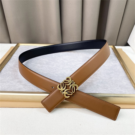 L0ew* belt in calfskin 30mm gold hardware brown/black