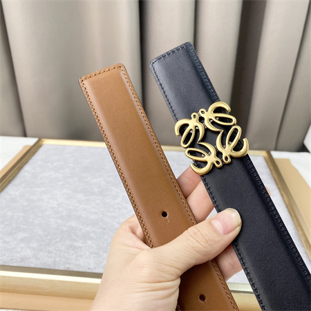 L0ew* belt in calfskin 30mm gold hardware brown/black