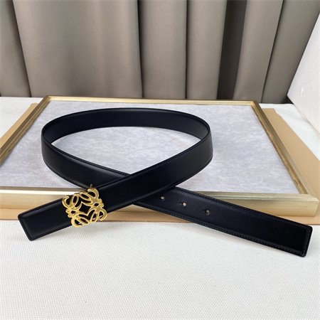 L0ew* belt in calfskin 30mm gold hardware black