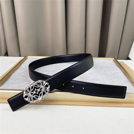 L0ew* belt in calfskin 30mm silver hardware black