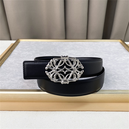 L0ew* belt in calfskin 30mm silver hardware black