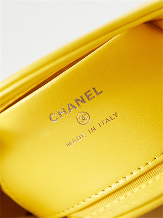 Cha.nel 31 Nano Chain Bag Lambskin Gold Tone Metal Yellow AS3656