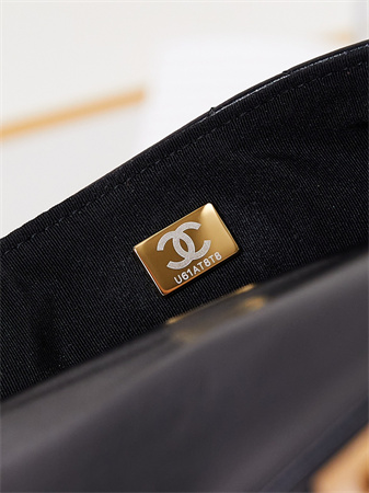 Cha.nel Bowling Bag Shiny Calfskin & Gold-Tone Metal Black AS4905