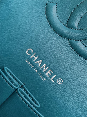 Cha.nel Medium Classic Flap Bag Tweed Gold Tone Metal Green