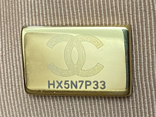 Cha.nel Small Tote Shiny Lambskin & Gold-Tone Metal Brown AS5130