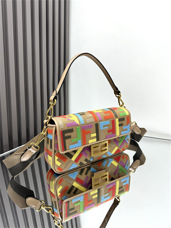 Fen.di Baguette Multicolor FF Canvas Bag
