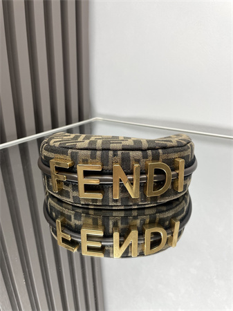 F**digraphy nano brown ff jacquard fabric bag