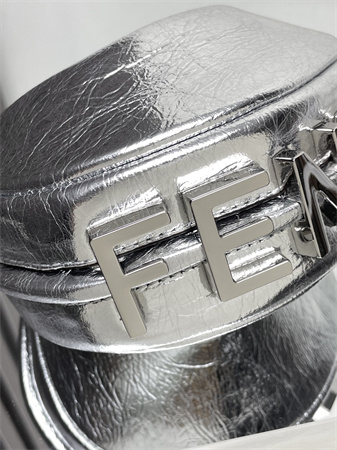 F**digraphy nano leather bag silver/silver