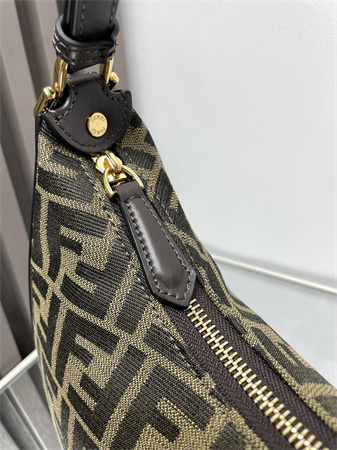 F**digraphy small brown ff jacquard fabric bag