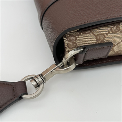 Gu.cci GG crossbody bag Beige and ebony Original GG canvas Brown Leather 794872