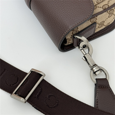 gu.cci gg S*per mini bag beige and ebony original gg canvas and brown leather 795213