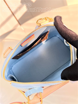 L.V Alma BB Bag Monogram Vernis embossed cowhide leather Blue M24063