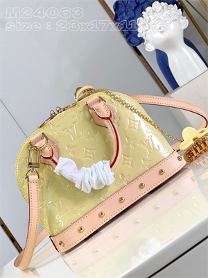 L.V Alma BB Bag Monogram Vernis embossed cowhide leather Yellow M24063