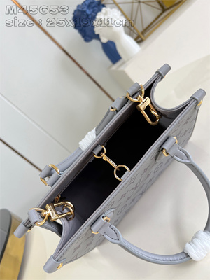 L.V ONTHEGO PM Monogram Ink Calfskin Trianon Gray M12465