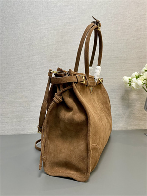 Pra*a large suede handbag brown 1ba439