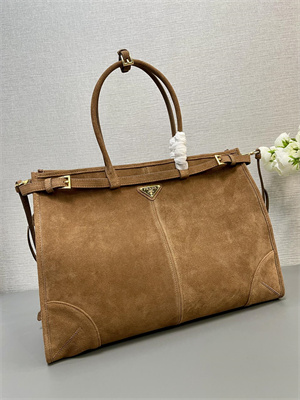 Pra*a large suede handbag brown 1ba439
