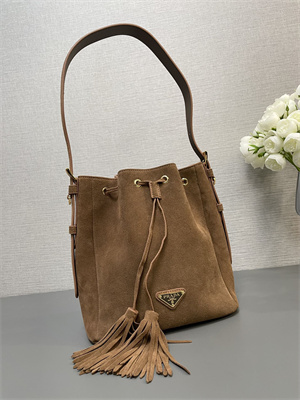 Pra*a suede bucket bag brown 1be079