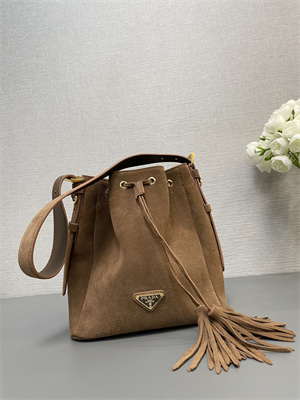 Pra*a suede bucket bag brown 1be079