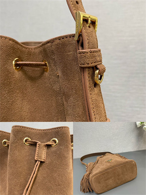 Pra*a suede bucket bag brown 1be079