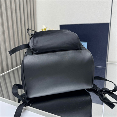 Pra*a re-nylon and leather backpack black 2vz135