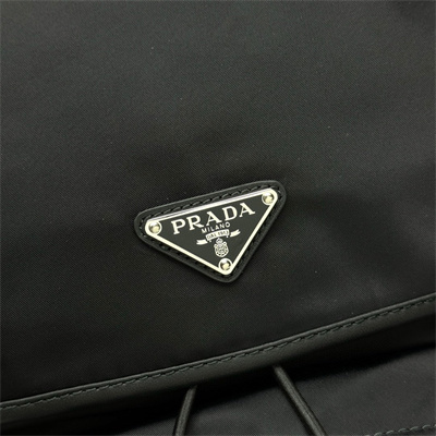 Pra*a re-nylon and leather backpack black 2vz135