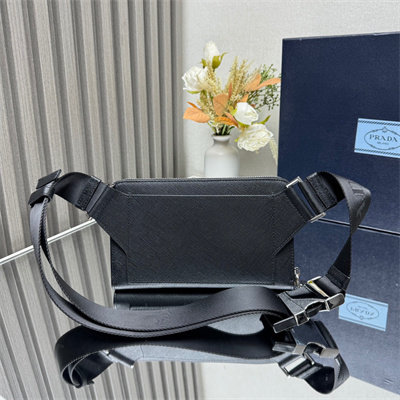 Pra*a saffiano leather belt bag black 2vh156