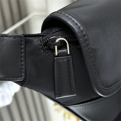 Pra*a re-nylon and leather shoulder bag black 2vh176