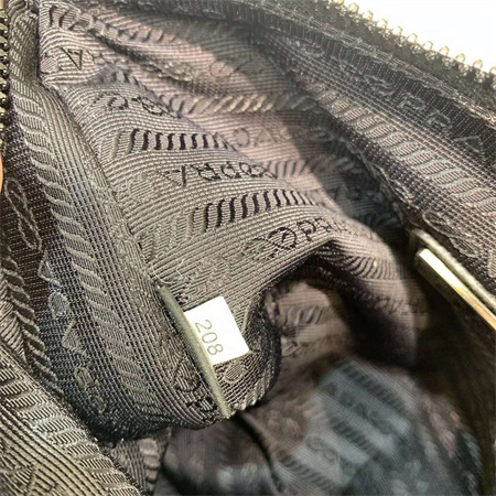 Pra*a re-nylon and saffiano leather shoulder bag black 2vh113