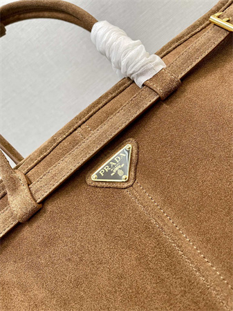 Pra*a large suede handbag brown 1ba433