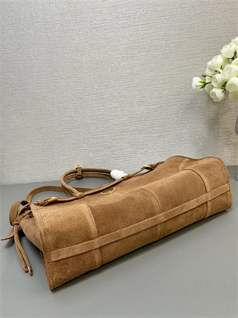 Pra*a large suede handbag brown 1ba433