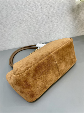 Pra*a medium suede shoulder bag brown 1ba444