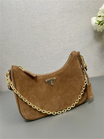 Pra*a re-edition suede mini-bag brown 1bc204