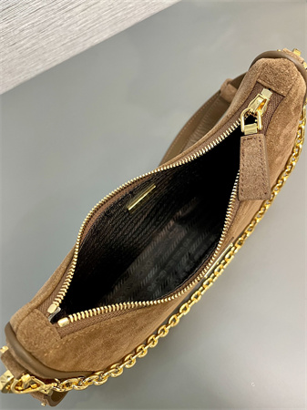 Pra*a re-edition suede mini-bag brown 1bc204