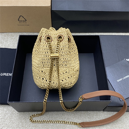 Y.S.L Mini Joe In Raffia and Calfskin