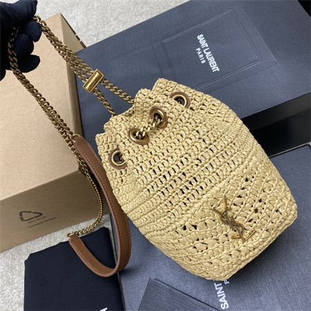 Y.S.L Mini Joe In Raffia and Calfskin