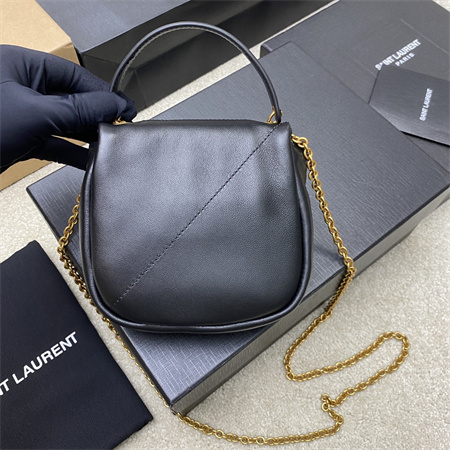 Y.S.L Jamie Mini Bag With Top Handle In Lambskin Black