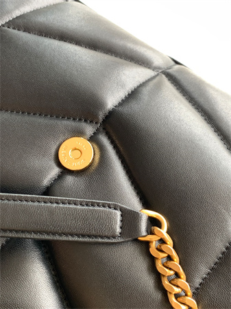 Y.S.L PUFFER MEDIUM In Nappa Lambskin Gold Tone Metal Black Color