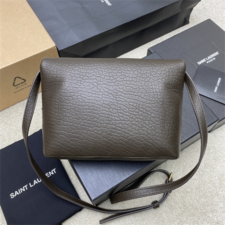 Y.S.L CASSANDRE Envelope Messenger In Grained Lambskin Light Musk