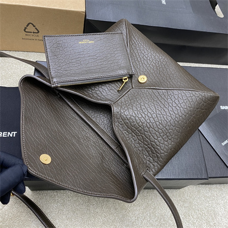 Y.S.L CASSANDRE Envelope Messenger In Grained Lambskin Light Musk