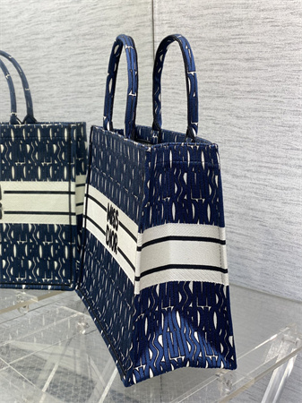 cd miss D*or large book tote allover emb navy blue