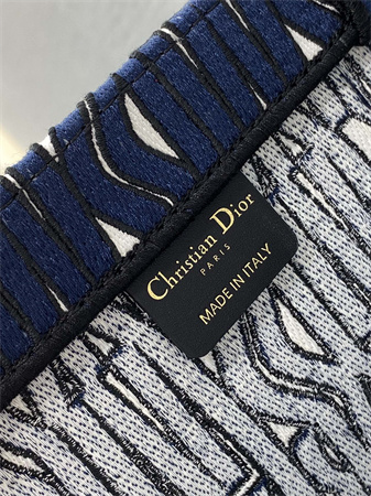 cd miss D*or large book tote allover emb navy blue