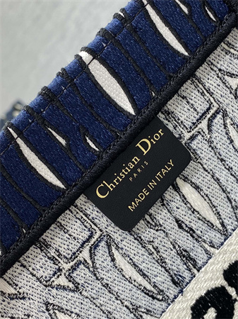 cd miss D*or medium book tote allover emb navy blue