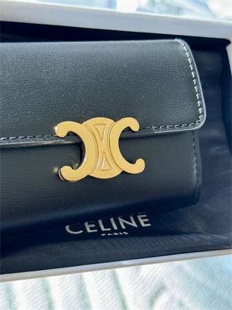 Ce**e compact wallet with coin triomphe in shiny calfskin