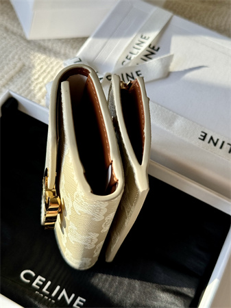 Ce**e compact wallet with coin in triomphe canvas