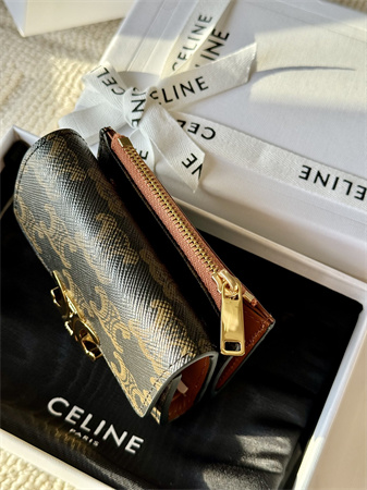 Ce**e compact wallet with coin in triomphe canvas