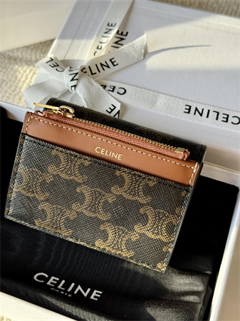 Ce**e compact wallet with coin in triomphe canvas