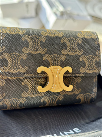 Ce**e compact wallet with coin in triomphe canvas