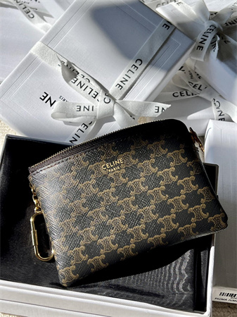 Ce**e coin purse with printing in triomphe canvas