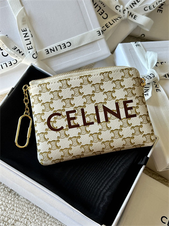 Ce**e coin purse with printing in triomphe canvas