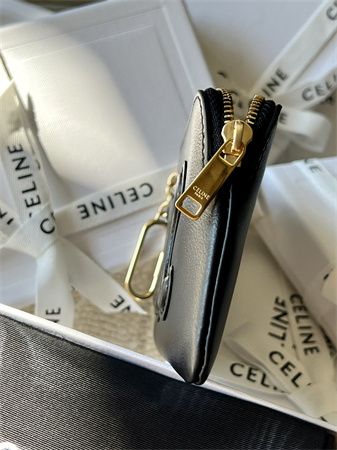 Ce**e triomphe coin purse smooth calfskin black